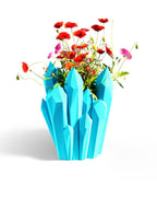 Crystal Cluster Vase, 3D Printed Low-Poly Flower Vase