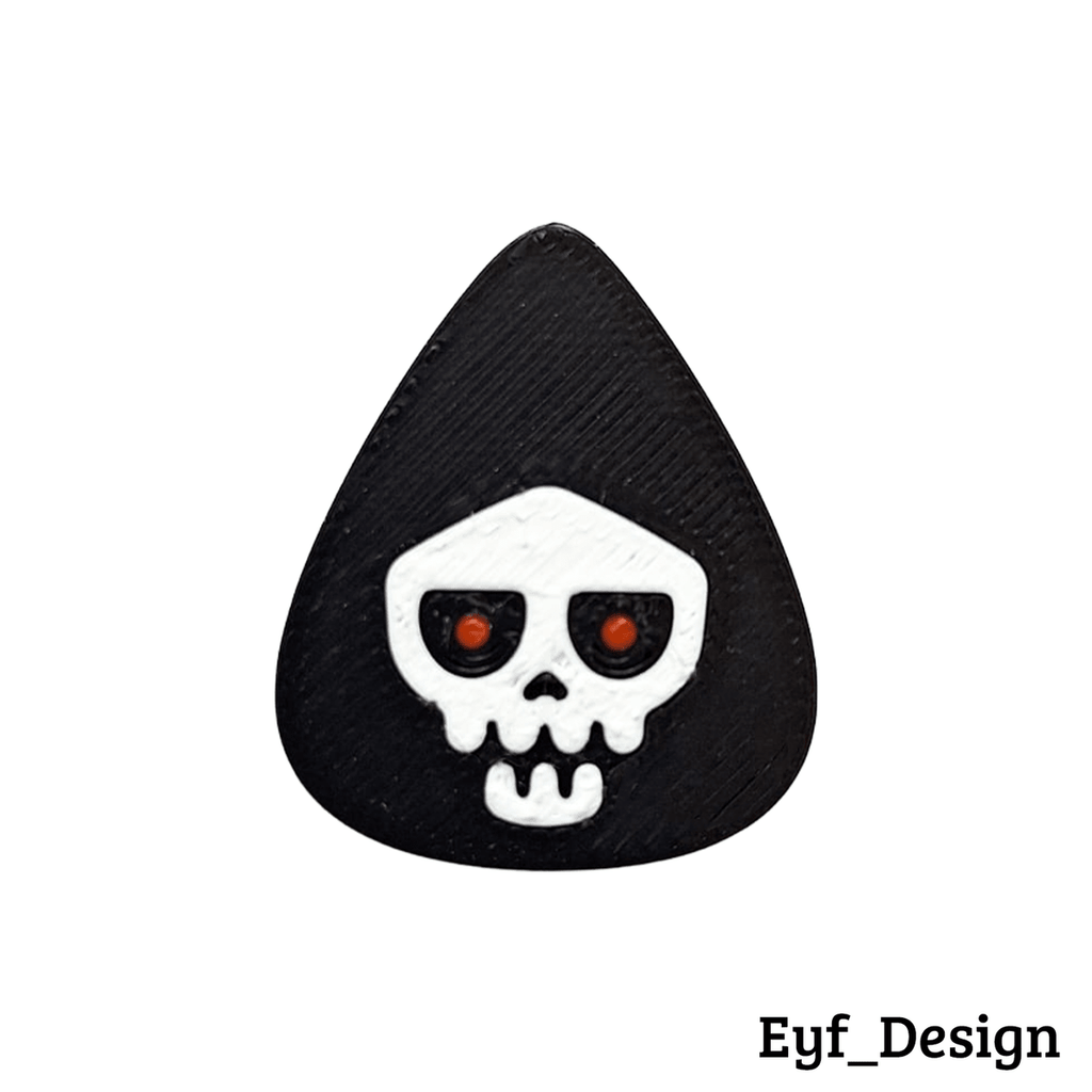 Grim Reaper Skull Guitar Pick, 3D Printed TPU Plectrum