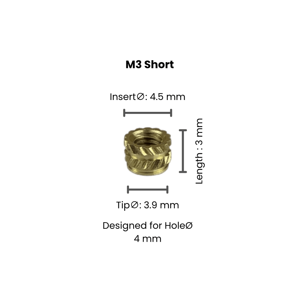 Threaded Inserts (Knurled Brass Threaded Heat Insert) - OzFDM