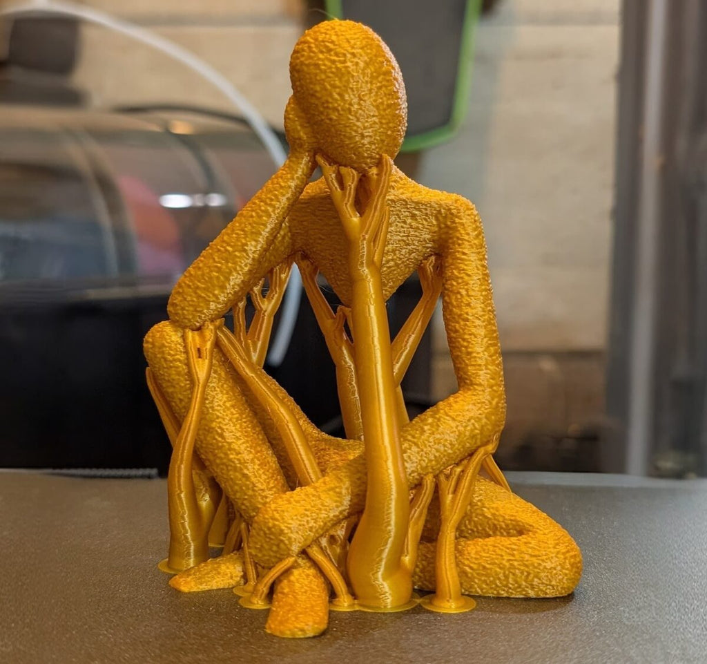 Faceless Meditation Figure Sculpture, 3D Printed Statue