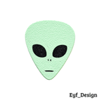 Alien Head Guitar Pick, 3D Printed Novelty Plectrum