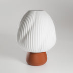 Terra Bloom Mushroom Table Lamp, 3D Printed Pleated Shade