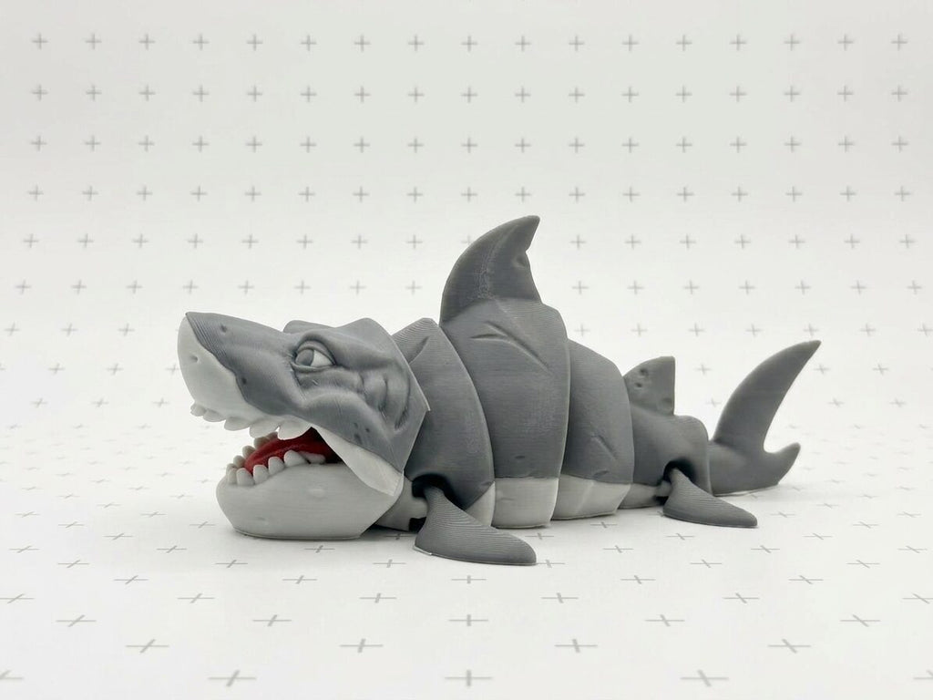 Articulated Shark Fidget Toy, 3D Printed Flexi Shark