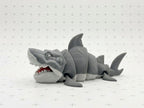 Articulated Shark Fidget Toy, 3D Printed Flexi Shark