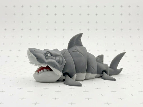 Articulated Shark Fidget Toy, 3D Printed Flexi Shark