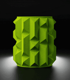 Prisma Faceted Geometric Vase, 3D Printed Textured Decor