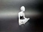 Meditating Figure Business Card Holder, 3D Printed Desk Sculpture