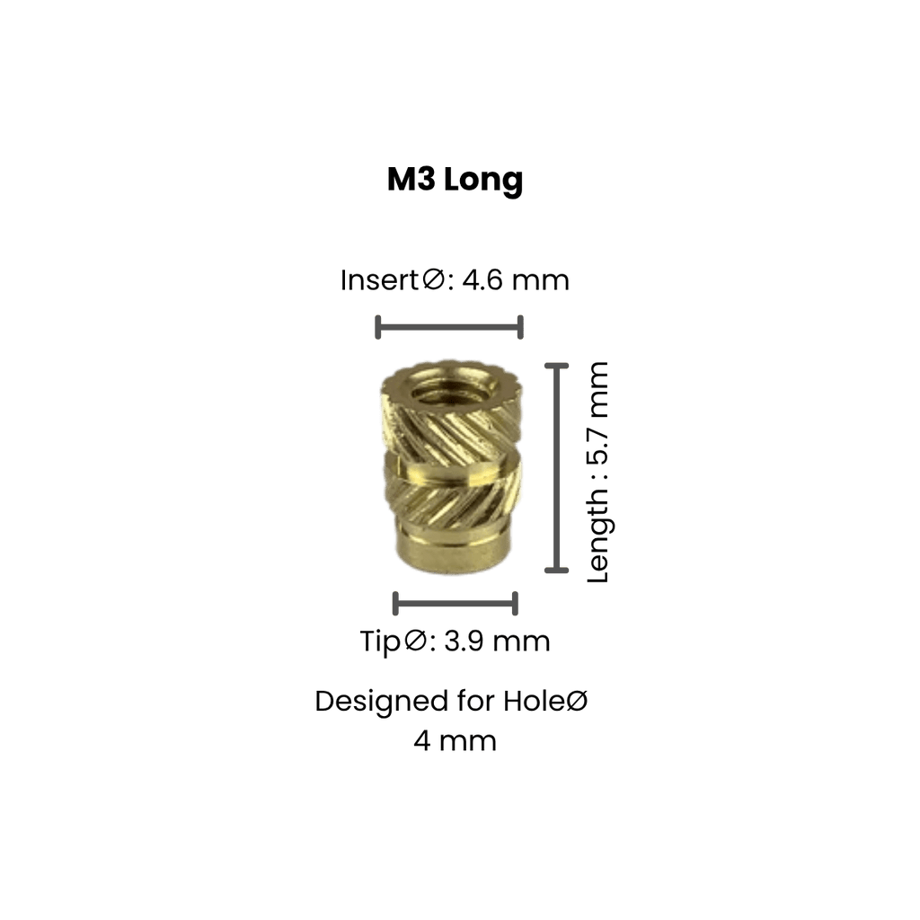 Threaded Inserts (Knurled Brass Threaded Heat Insert) - OzFDM