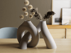 Interlocking Torus Loop Vase, 3D Printed Sculptural Decor
