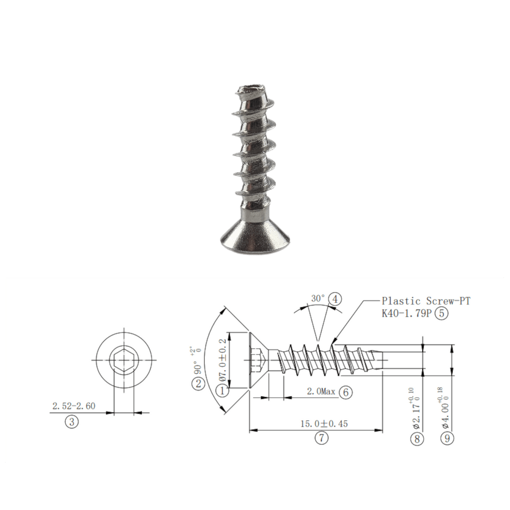 Plastic Screw Thread Rework SS304 Thread Forming Screws for Plastics