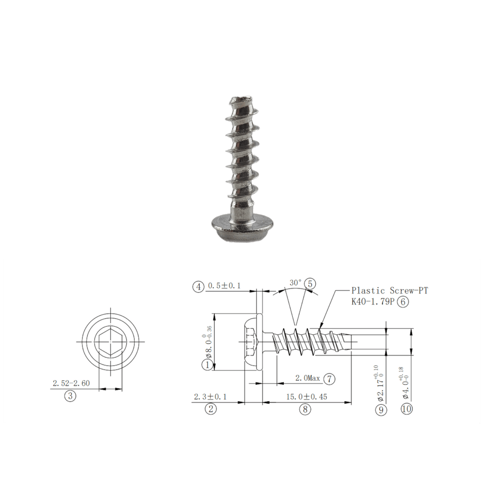 Plastic Screw Thread Rework SS304 Thread Forming Screws for Plastics