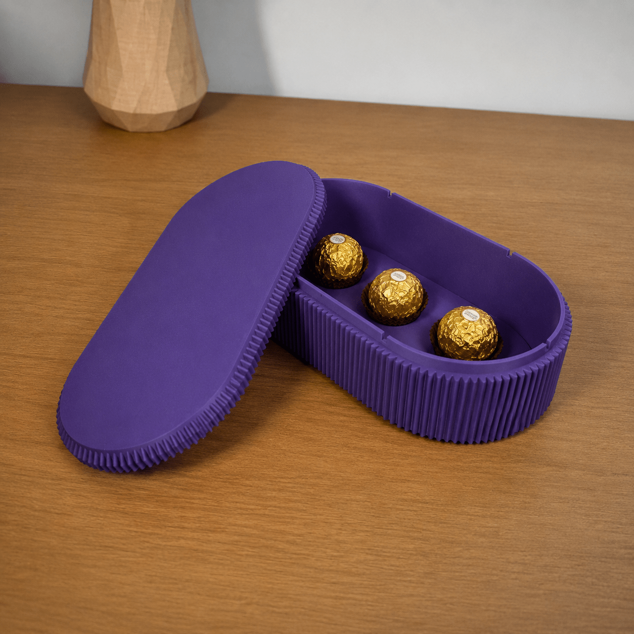 Ribbed Oval Gift Box with Lid - OzFDM