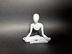 Meditating Figure Business Card Holder, 3D Printed Desk Sculpture