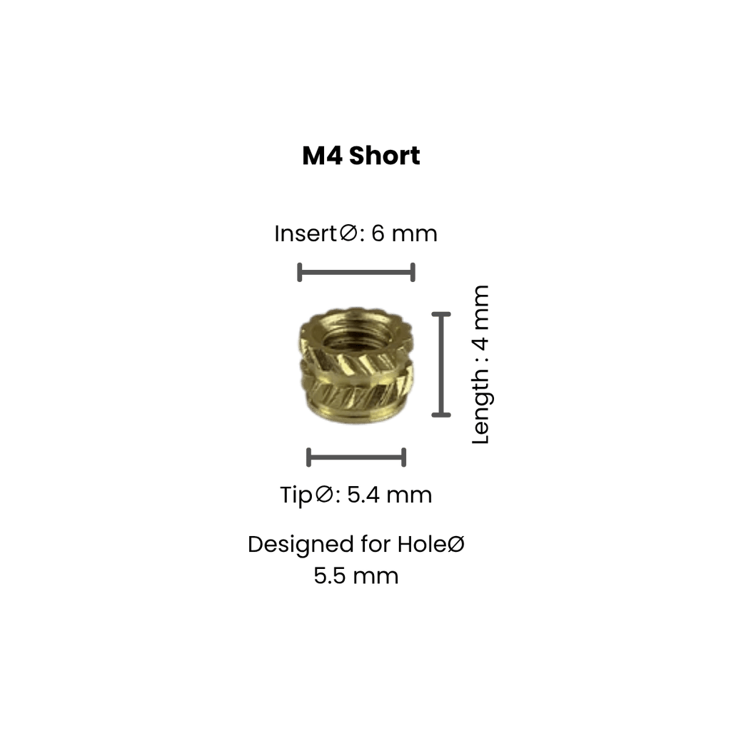 Threaded Inserts (Knurled Brass Threaded Heat Insert) - OzFDM