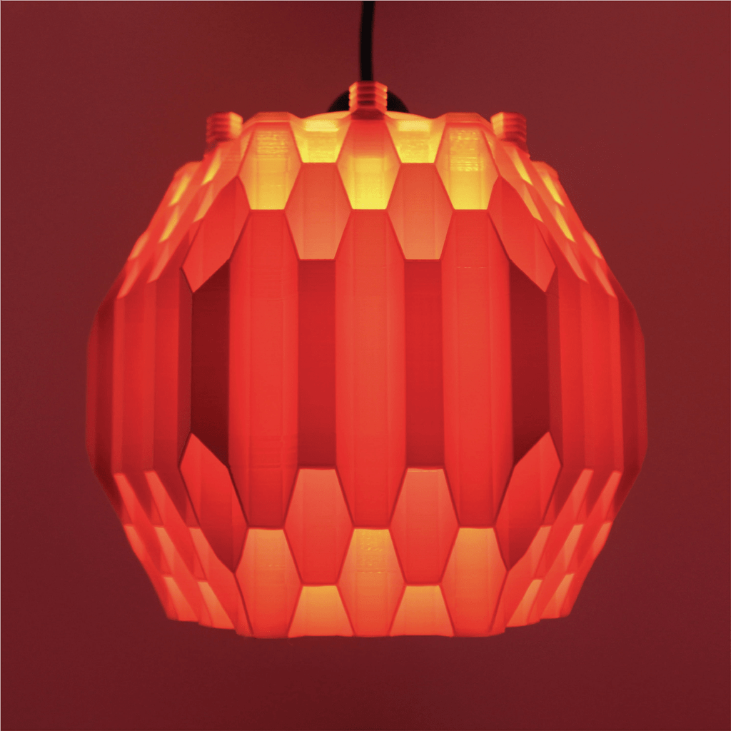 Hexagon Honeycomb Pendant Lamp, 3D Printed Faceted Light Shade