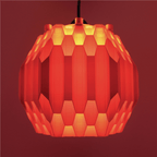 Hexagon Honeycomb Pendant Lamp, 3D Printed Faceted Light Shade