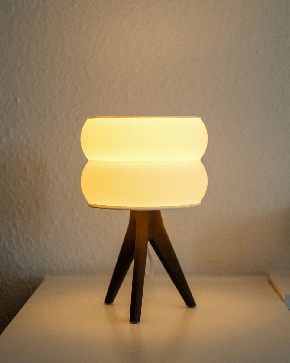 Two-Tier Gyroid Table Lamp, 3D Printed Warm Glow Shade