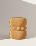 Ribbed Double Bulb Vase, 3D Printed Faceted Waist Sculptural Decor
