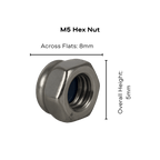 Stainless Steel Self - Locking Nyloc Nuts Metric M2 - M6 - OzFDM