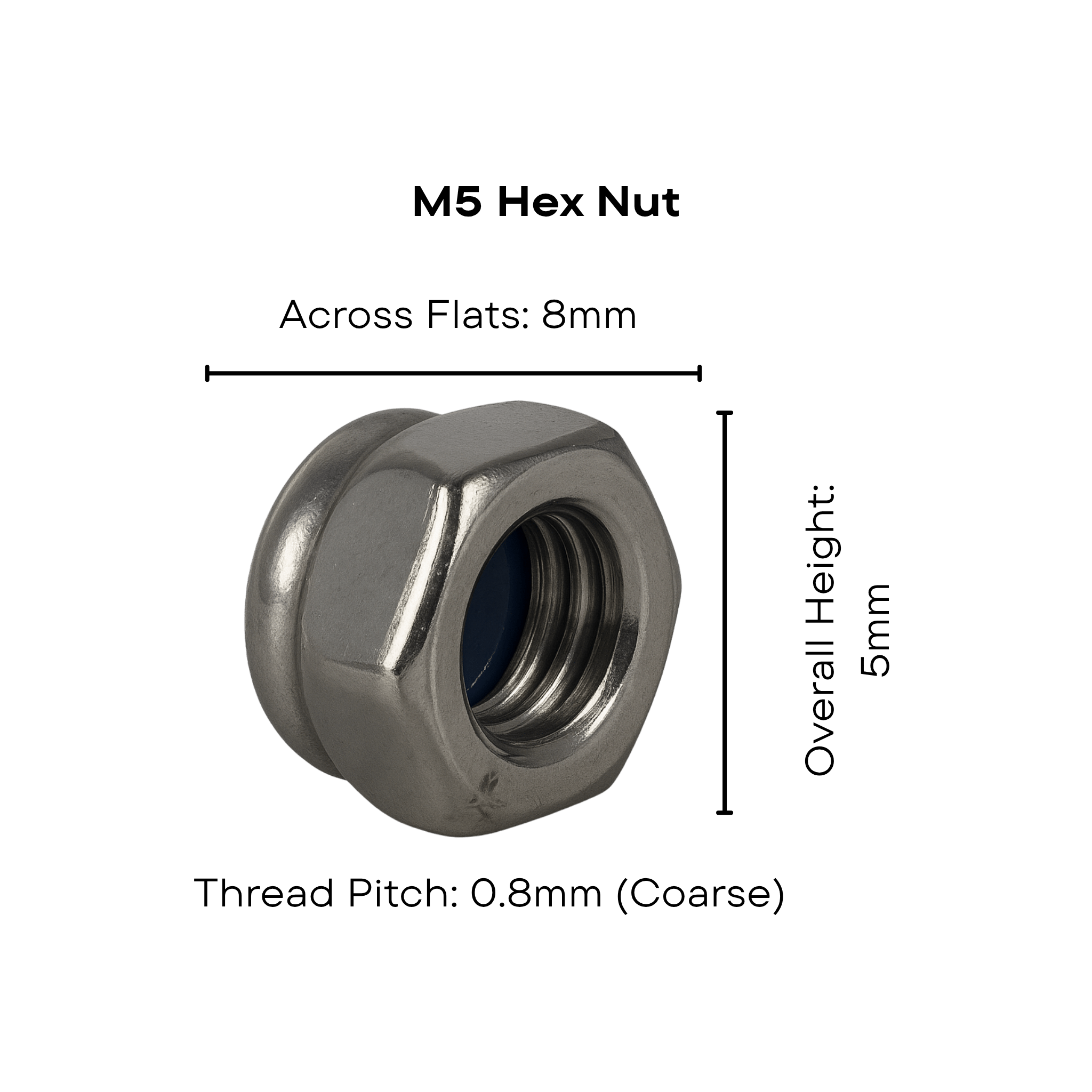Stainless Steel Self - Locking Nyloc Nuts Metric M2 - M6 - OzFDM