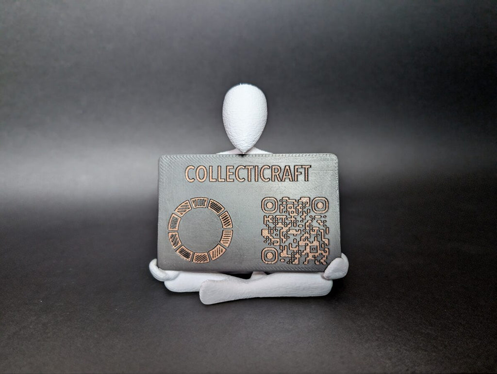Meditating Figure Business Card Holder, 3D Printed Desk Sculpture