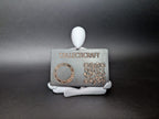 Meditating Figure Business Card Holder, 3D Printed Desk Sculpture