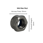Stainless Steel Self - Locking Nyloc Nuts Metric M2 - M6 - OzFDM