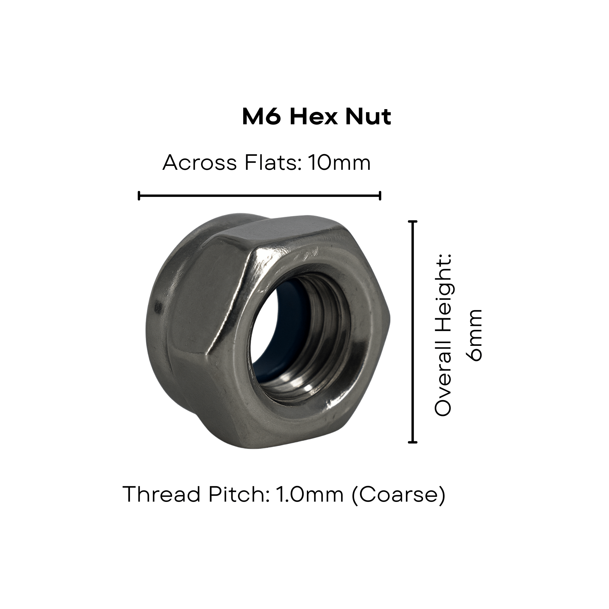 Stainless Steel Self - Locking Nyloc Nuts Metric M2 - M6 - OzFDM