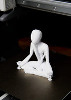 Meditating Figure Business Card Holder, 3D Printed Desk Sculpture