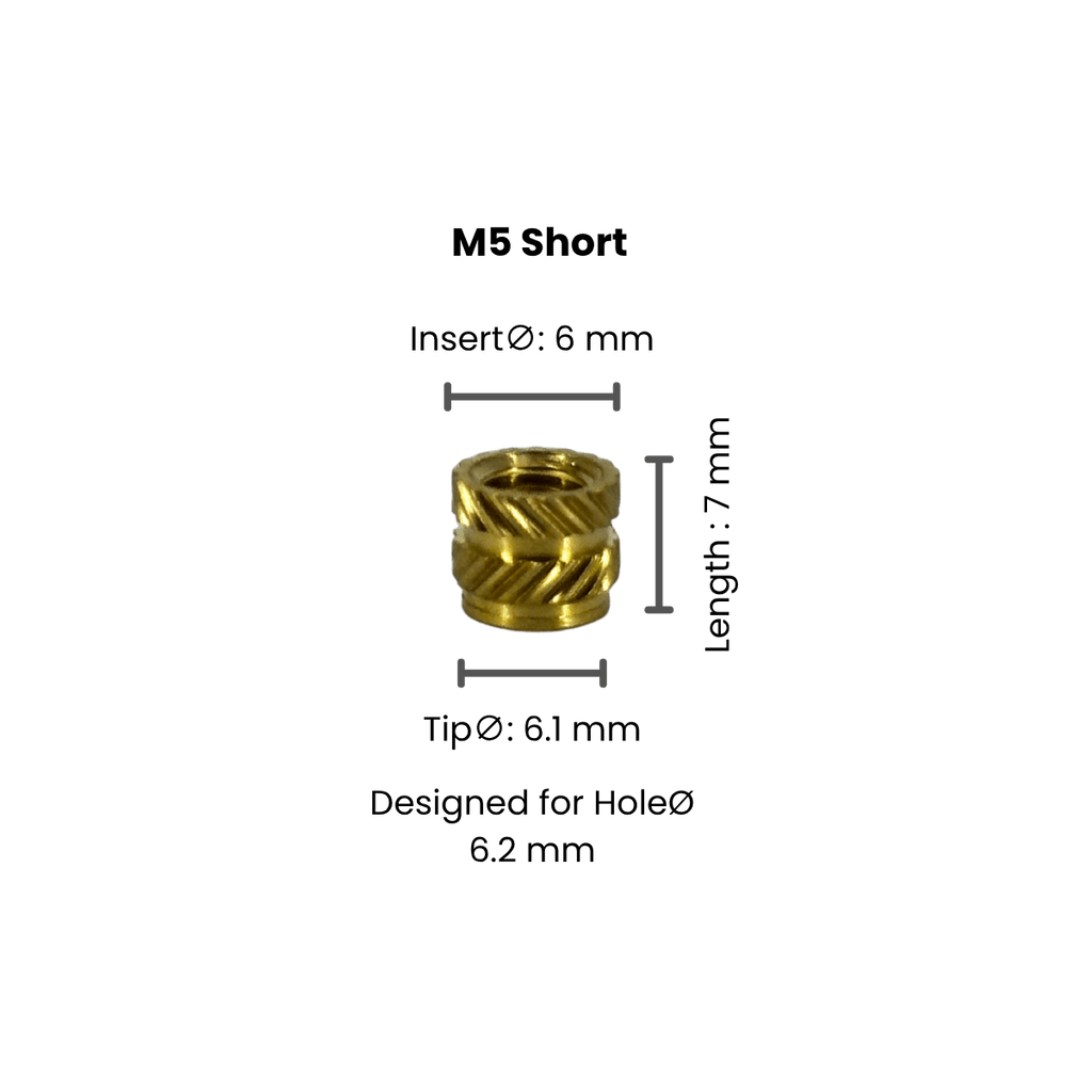 Threaded Inserts (Knurled Brass Threaded Heat Insert) - OzFDM
