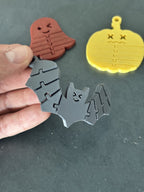 SpookyFlex Trio Halloween Flexi Keychain Set, TPU