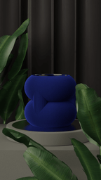 Ribbed Figure Eight Planter Vase, 3D Printed Sculptural Pot