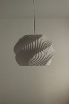 Sofia Pendant Lampshade, Woven 3D Printed Ripple Lamp Shade