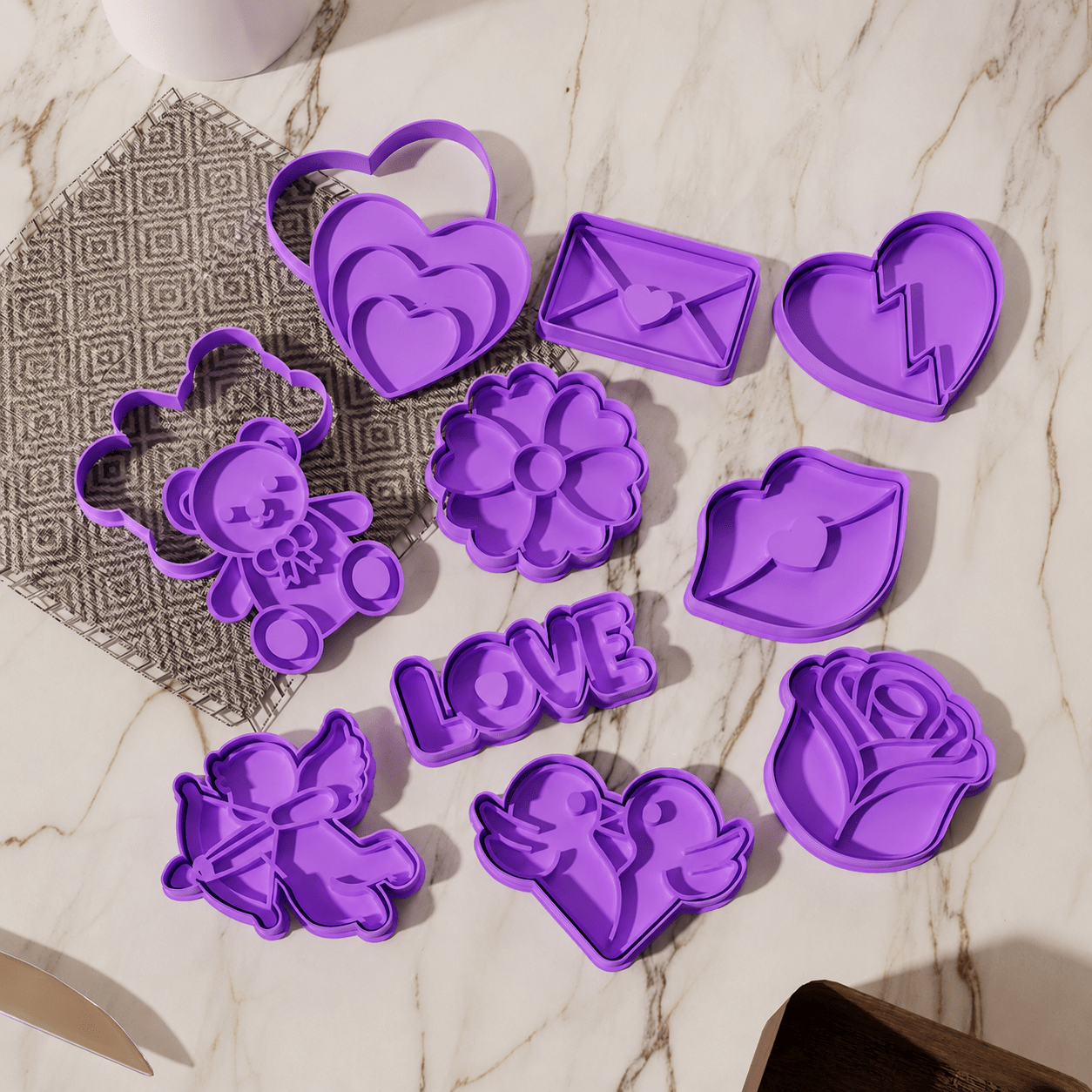 Valentine Cookie Cutter 10-Piece Set - OzFDM