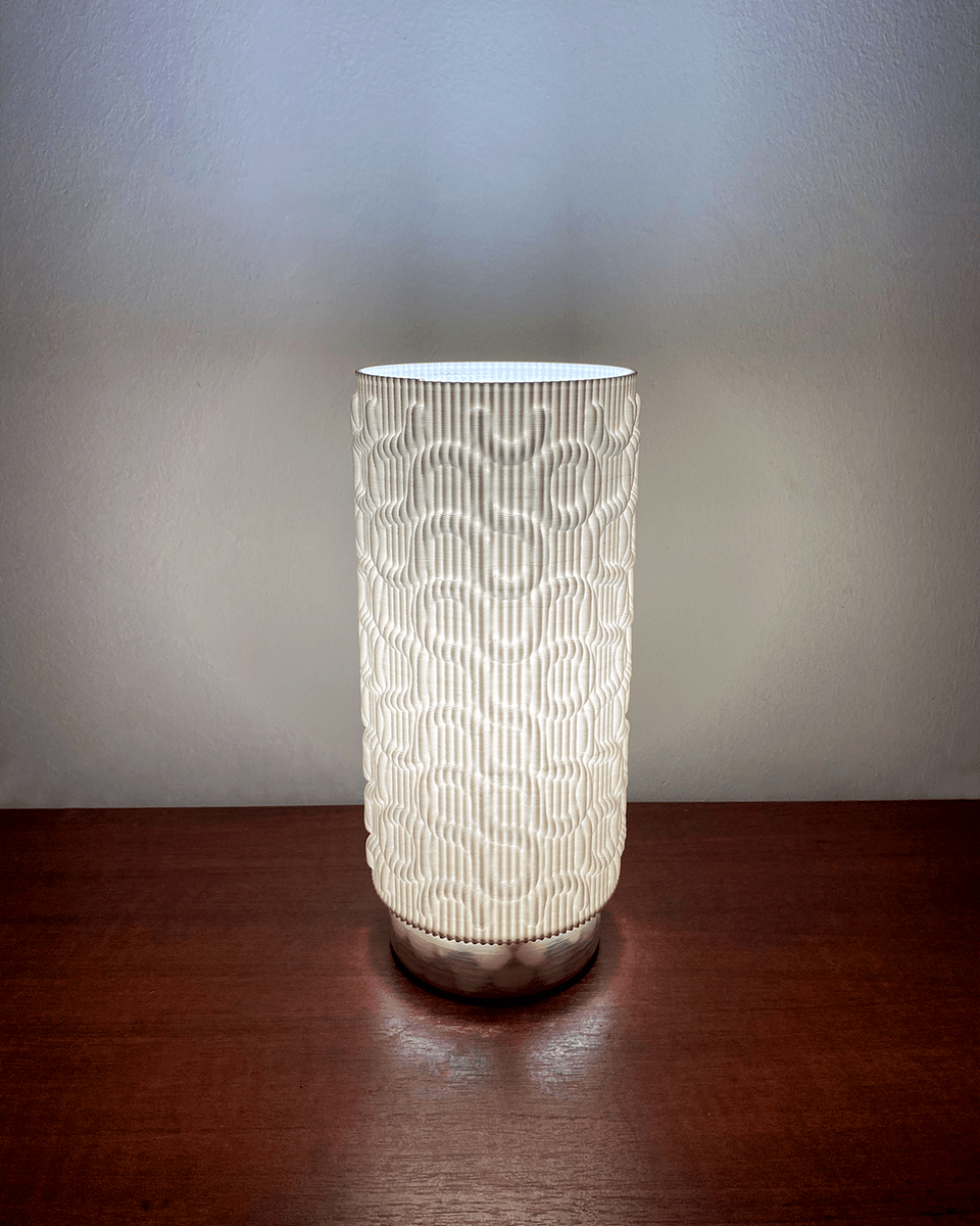 Seamless Wave Lampshade, 3D Printed E27 Pendant or Table