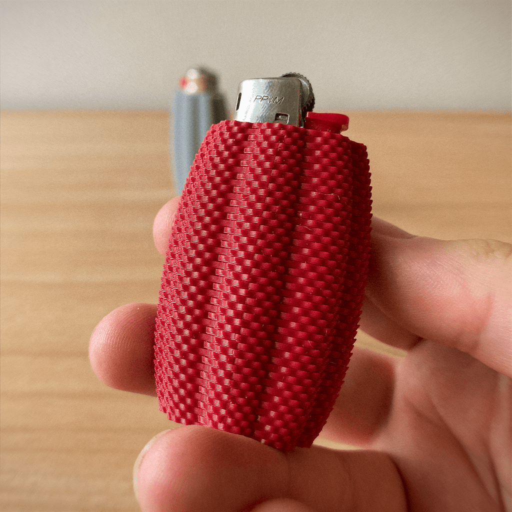 Ara Ripple Mesh Bic Lighter Case, 3D Printed TPU Sleeve