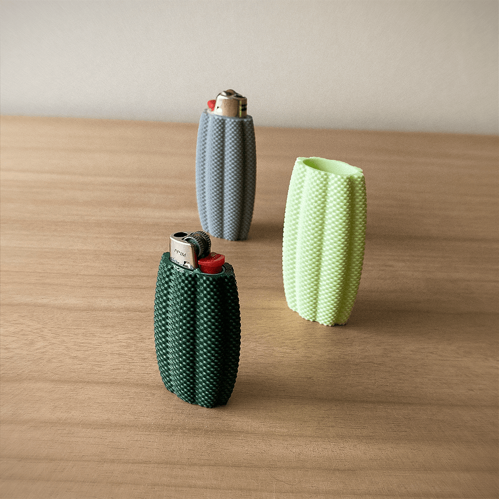 Ara Ripple Mesh Bic Lighter Case, 3D Printed TPU Sleeve