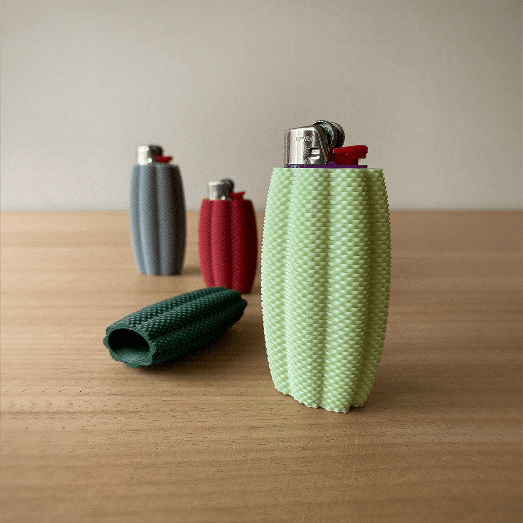 Ara Ripple Mesh Bic Lighter Case, 3D Printed TPU Sleeve