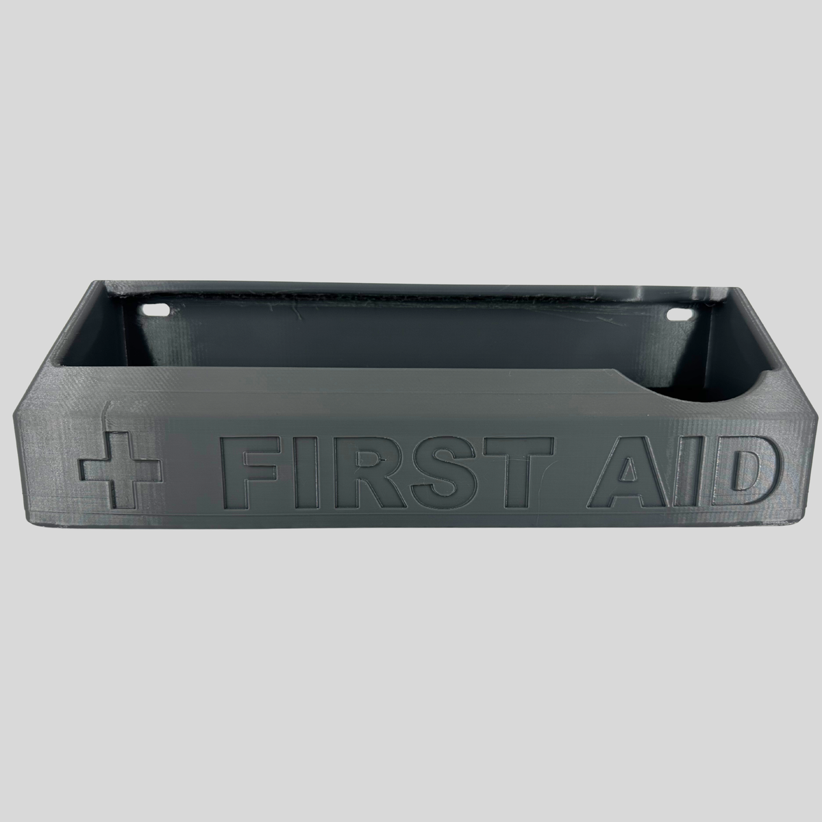 Outdoor-ready first aid mount in OzFDM ASA Grey. Designed by Ben Tredinnick, JLD Body Building. Printed by Global3D