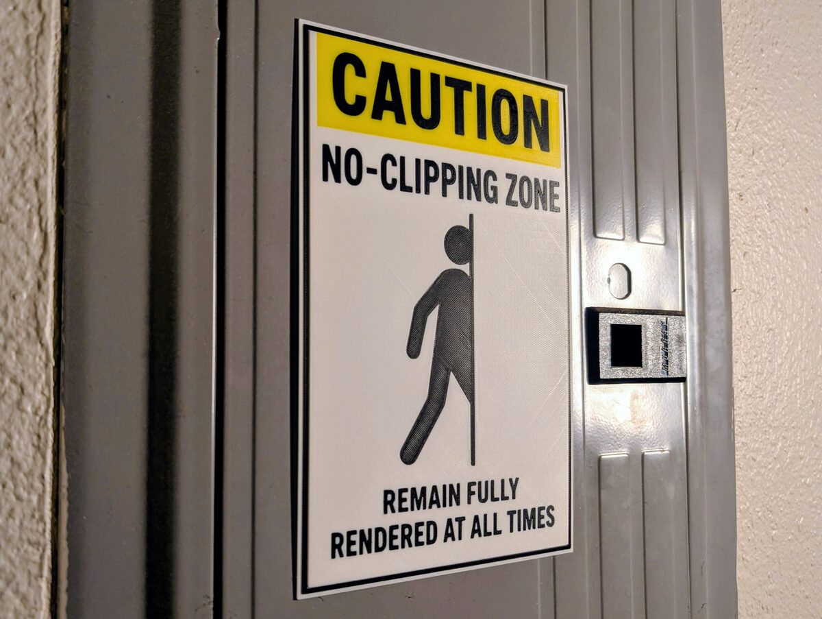 No-Clipping Zone Caution Sign