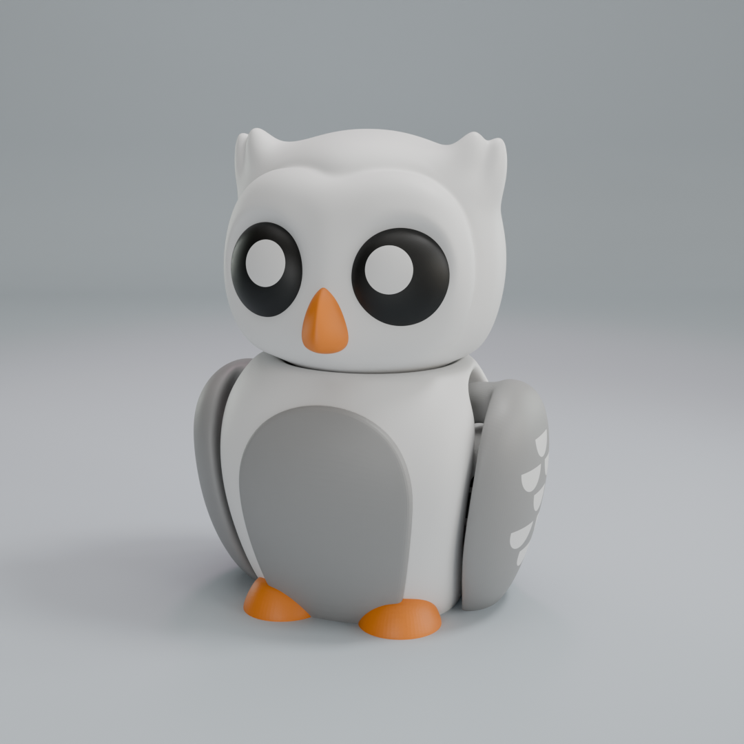 Snow Owl - Articulated Figure Keychain