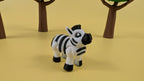 Articulated Zebra Keychain Figure, 3D Printed Fidget Toy