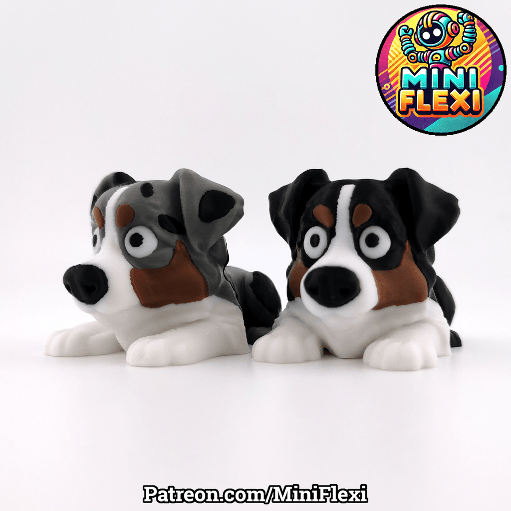 Flexi Australian Shepherd Puppy Figure, 3D Printed Dog Toy
