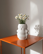 Boo Ghost Ribbed Flower Vase, 3D Printed Halloween Decor