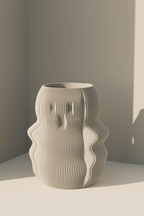 Boo Ghost Ribbed Flower Vase, 3D Printed Halloween Decor