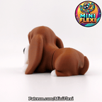 Flexi Basset Hound, 3D Printed Poseable Dog Figure