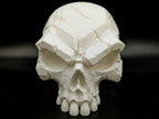Battle-Scarred Skull Sculpture, 3D Printed Gothic Decor