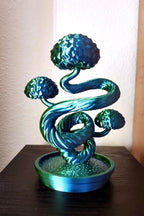 Twisted Bonsai Tree Sculpture, 3D Printed Knotted Trunk Decor