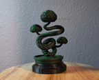 Twisted Bonsai Tree Sculpture, 3D Printed Knotted Trunk Decor