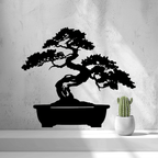 Bonsai Tree Wall Art Panel, 3D Printed Silhouette Decor